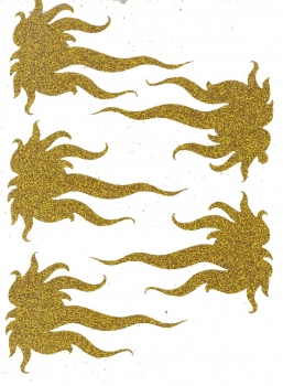 270 Bügelmotiv Flamme gold